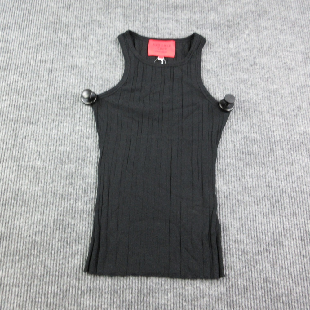 Alex Eagle J.CREW Tank Womens M Black High Neck 100% Merino Wool Slim NWT